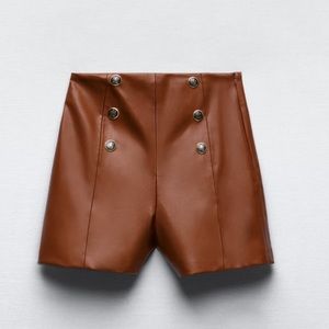 Zara Faux Leather Shorts